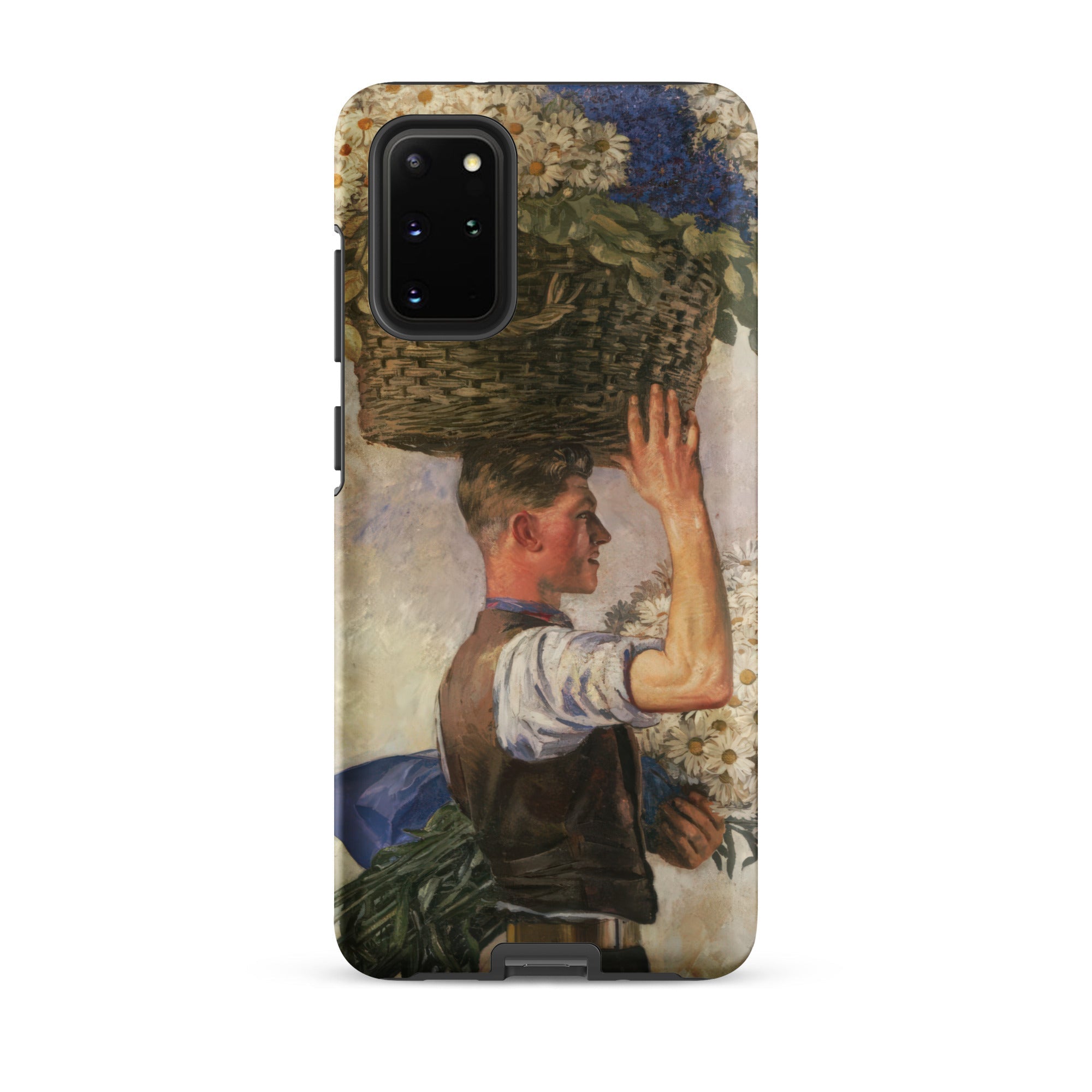 Covent Garden William Bruce Ellis Ranken Samsung Case, Galaxy S20 Plus / Matte, Phone Case Painting Man Basket Flowers Head
