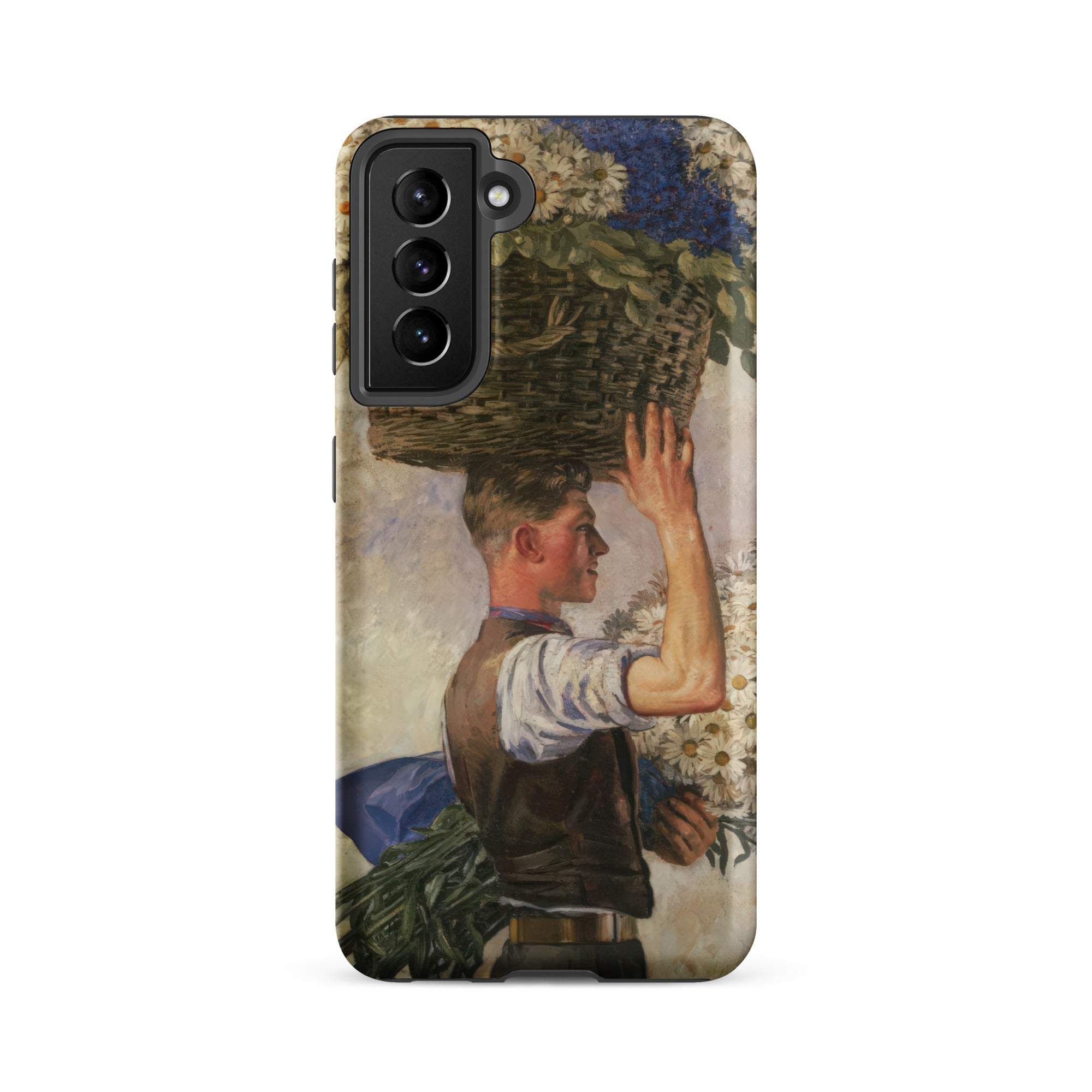 Covent Garden William Bruce Ellis Ranken Samsung Case, Galaxy S21 Fe / Matte, Phone Case Classic Painting Man Basket Flowers Head
