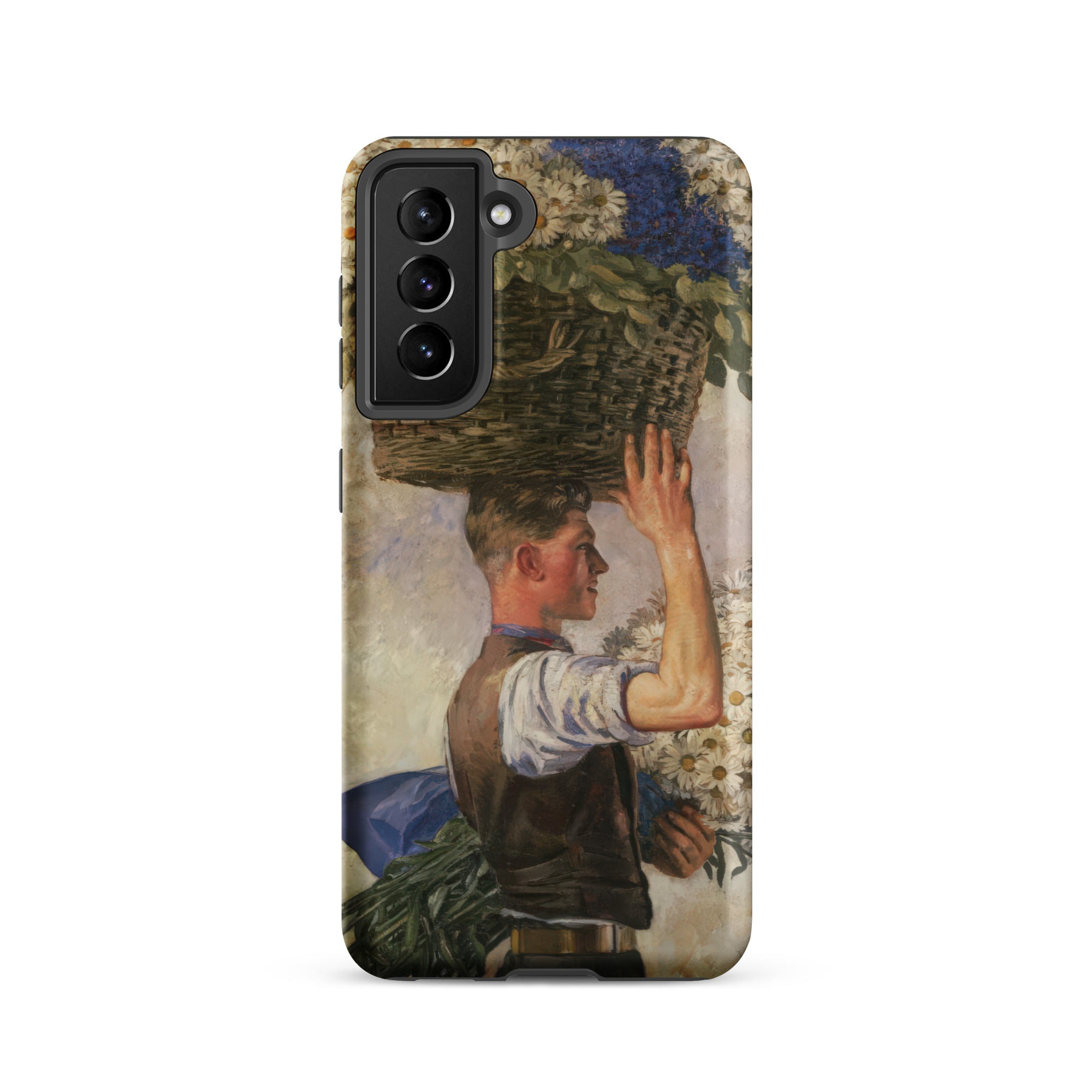 Covent Garden William Bruce Ellis Ranken Samsung Case, Galaxy S21 / Matte, Smartphone Case Classical Painting Man Basket Flowers Head