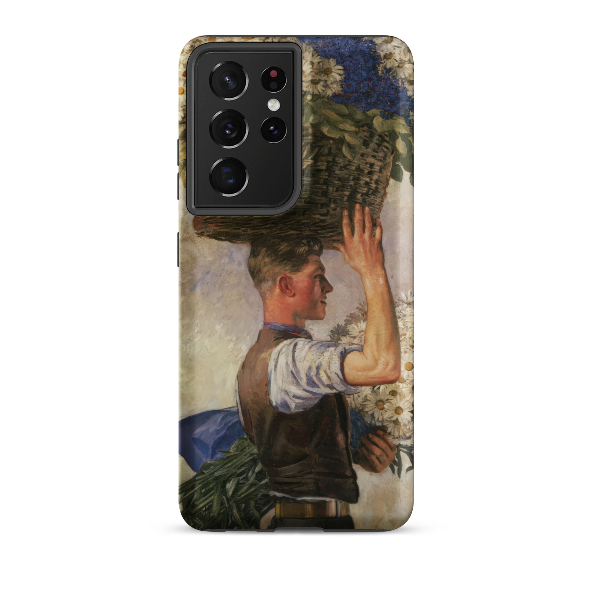 Covent Garden William Bruce Ellis Ranken Samsung Case, Galaxy S21 Ultra / Matte, Phone Case Classical Painting Man Basket Flowers Head