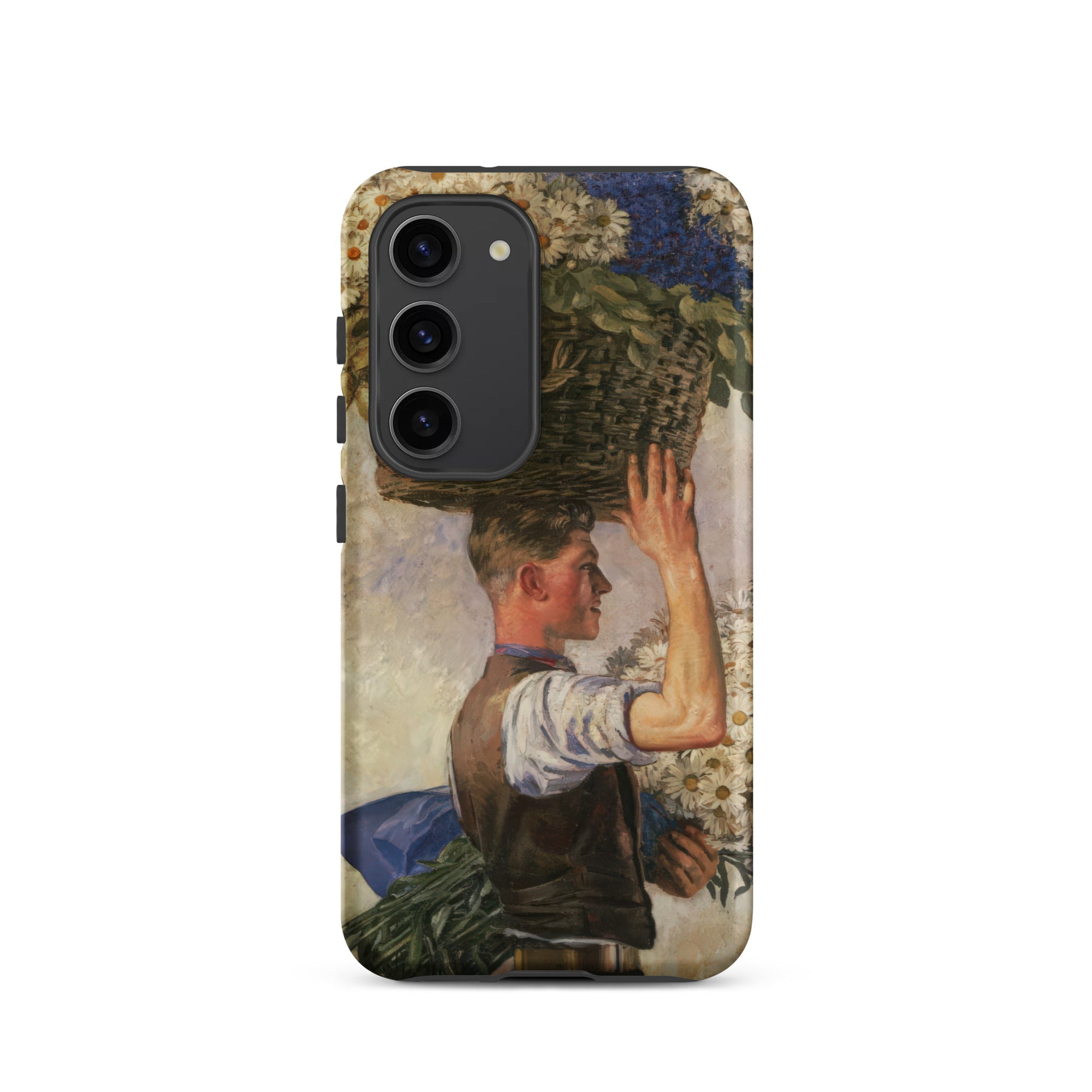 Covent Garden William Bruce Ellis Ranken Samsung Case, Galaxy S23 / Matte, Smartphone Case Classical Painting Man Basket Flowers Head