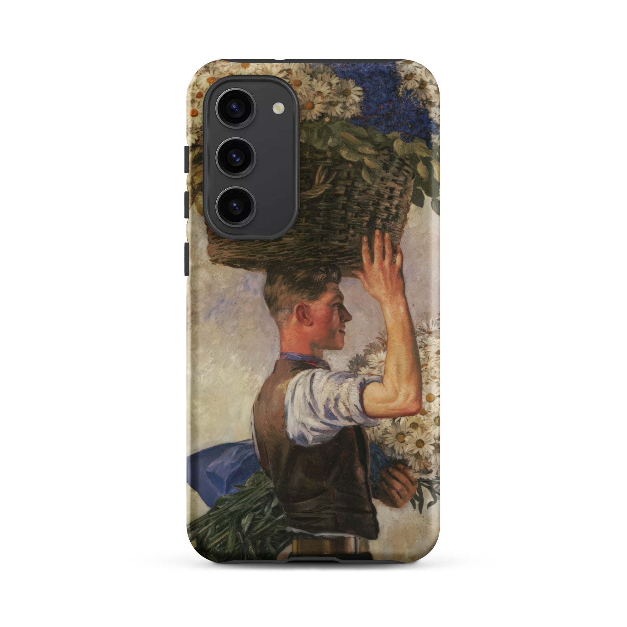 Covent Garden William Bruce Ellis Ranken Samsung Case, Galaxy S23 Plus / Matte, Smartphone Case Painting Man Basket Flowers Head