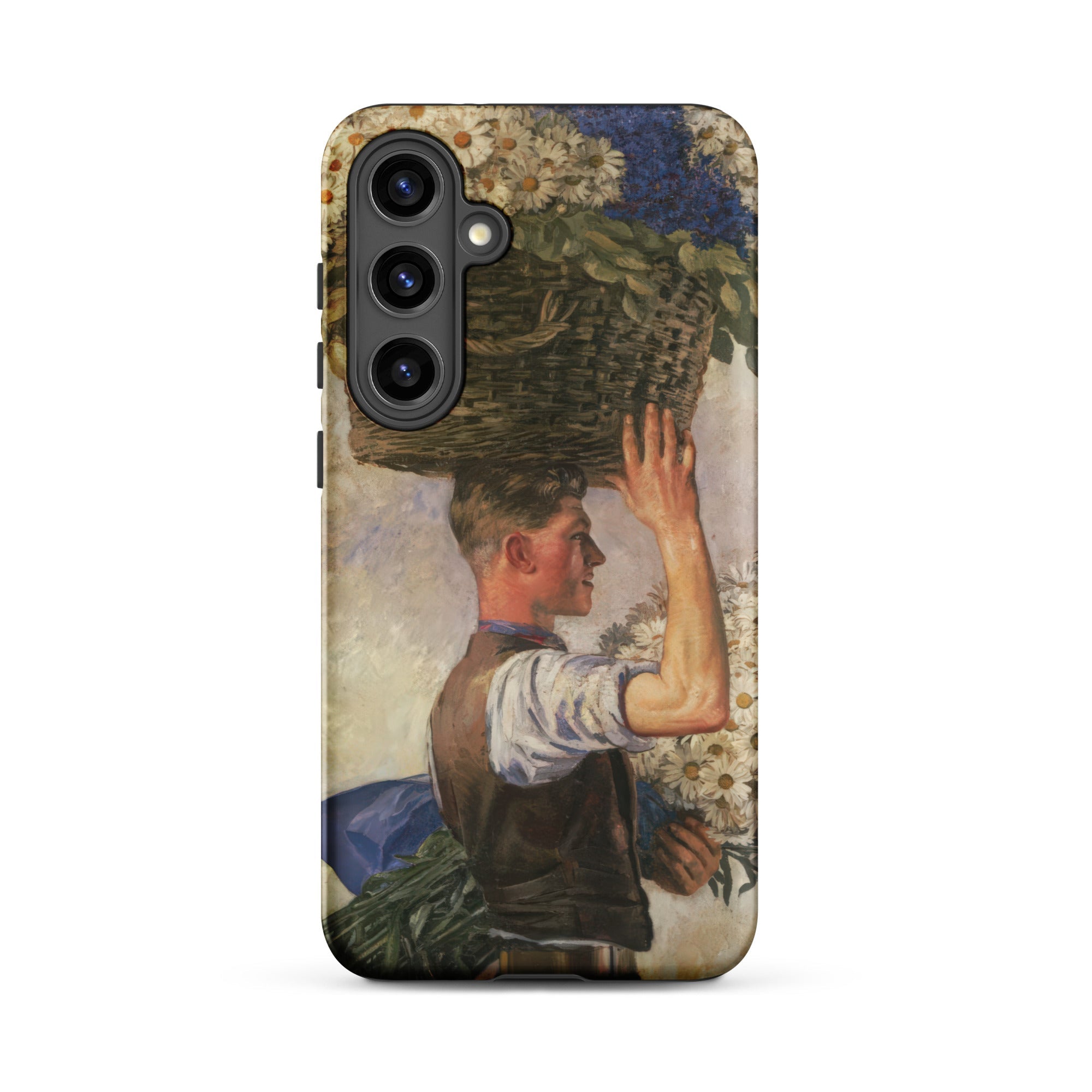 Covent Garden William Bruce Ellis Ranken Samsung Case, Galaxy S24 Plus / Matte, Smartphone Case Painting Man Basket Flowers Head