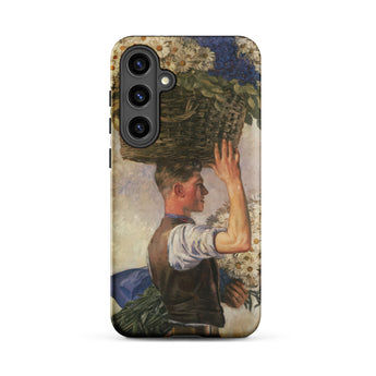 Covent Garden - William Bruce Ellis Ranken Samsung Case, Galaxy S24 Plus / Matte, Smartphone Case Painting Man Basket Flowers Head