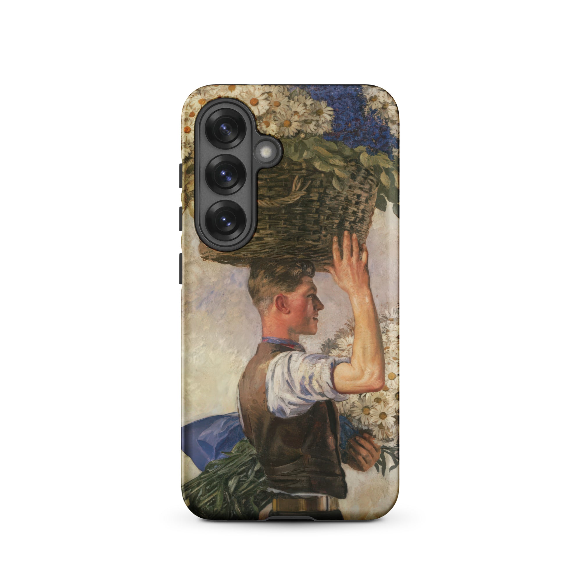 Covent Garden William Bruce Ellis Ranken Samsung Case, Galaxy S25 / Matte, Smartphone Case Classical Painting Man Basket Flowers Head