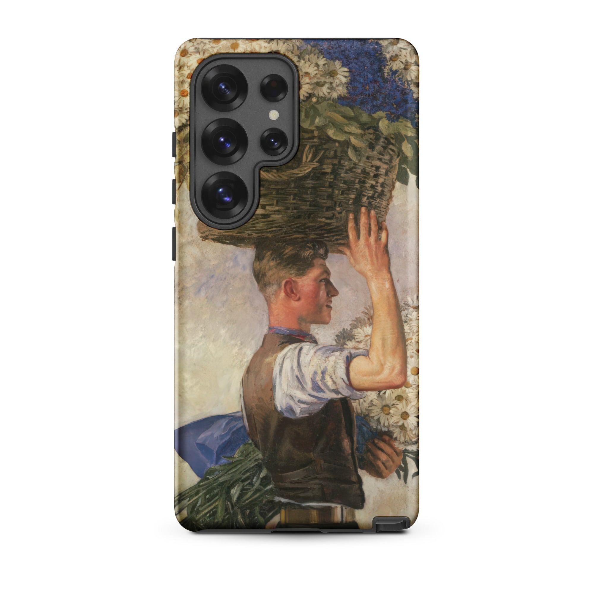 Covent Garden William Bruce Ellis Ranken Samsung Case, Galaxy S25 Ultra / Matte, Smartphone Case Classical Painting Man Basket Flowers Head