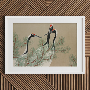 Cranes from Momoyogusa - Kamisaka Sekka Art Print