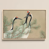 Cranes from Momoyogusa - Kamisaka Sekka Art Print / Canvas, 17x12’’ / A3 / Natural Frame, Posters Prints & Visual Artwork, Toby Leon
