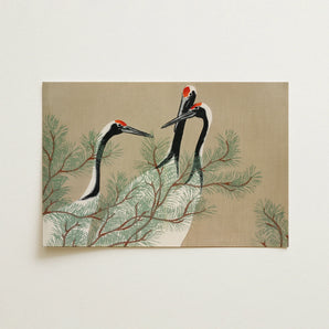 Cranes from Momoyogusa - Kamisaka Sekka Art Print / Canvas, 18x12’’ / 46x31cm / Unframed / no Border, Posters Prints & Visual Artwork, Toby
