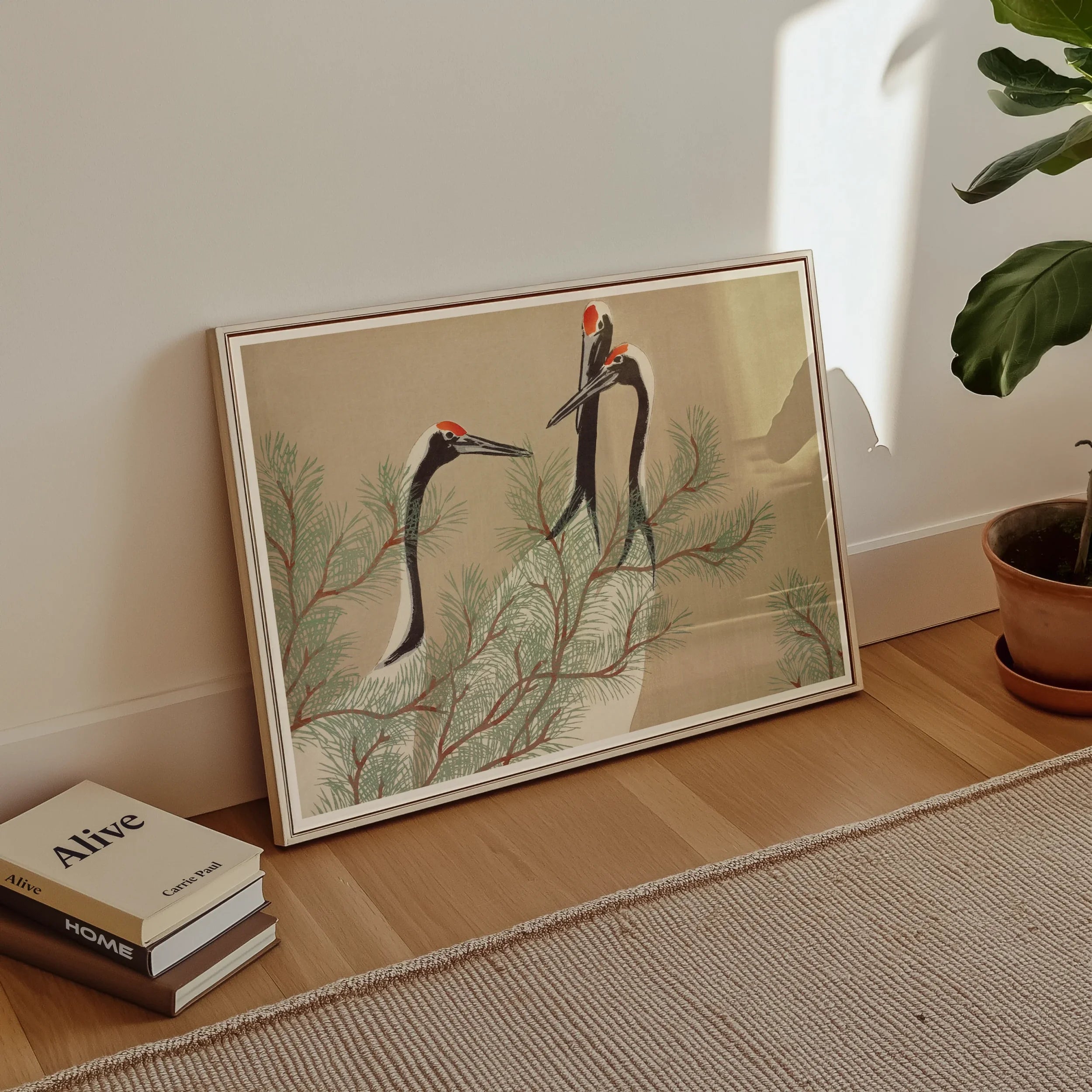 Cranes from Momoyogusa - Kamisaka Sekka Art Print Posters Prints & Visual Artwork