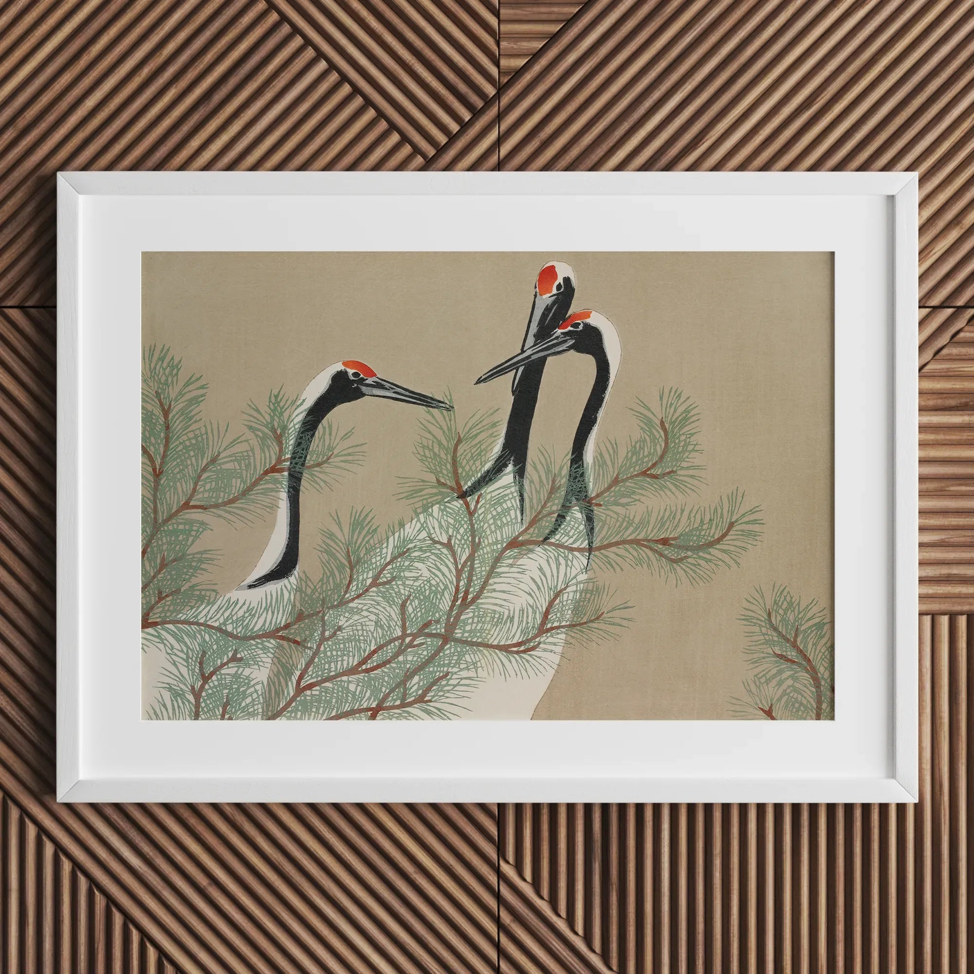 Cranes From Momoyogusa - Kamisaka Sekka Fine Art Print - 18’x12’ - Posters Prints & Visual Artwork - Aesthetic Art
