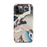 Cranes on a Snowy Tree - Hokusai Iphone Case, 12 Pro Max / Matte, Iphone Case Japanese-style Painting Two Cranes Pine Trees