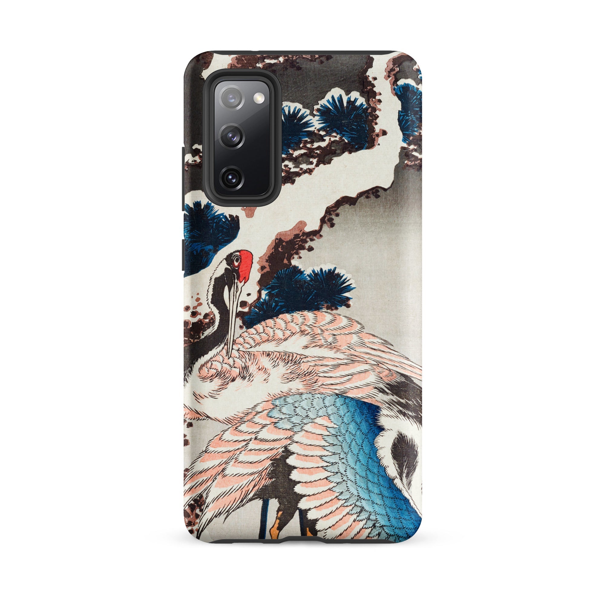 Cranes on a Snowy Tree Hokusai Samsung Case, Galaxy S20 Fe / Matte, Phone Case Japanese Style Illustration Cranes Pine Trees