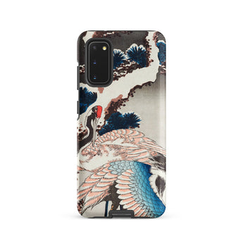 Cranes on a Snowy Tree - Hokusai Samsung Case, Galaxy S20 / Matte, Smartphone Case Artistic Depiction Cranes Pine Trees