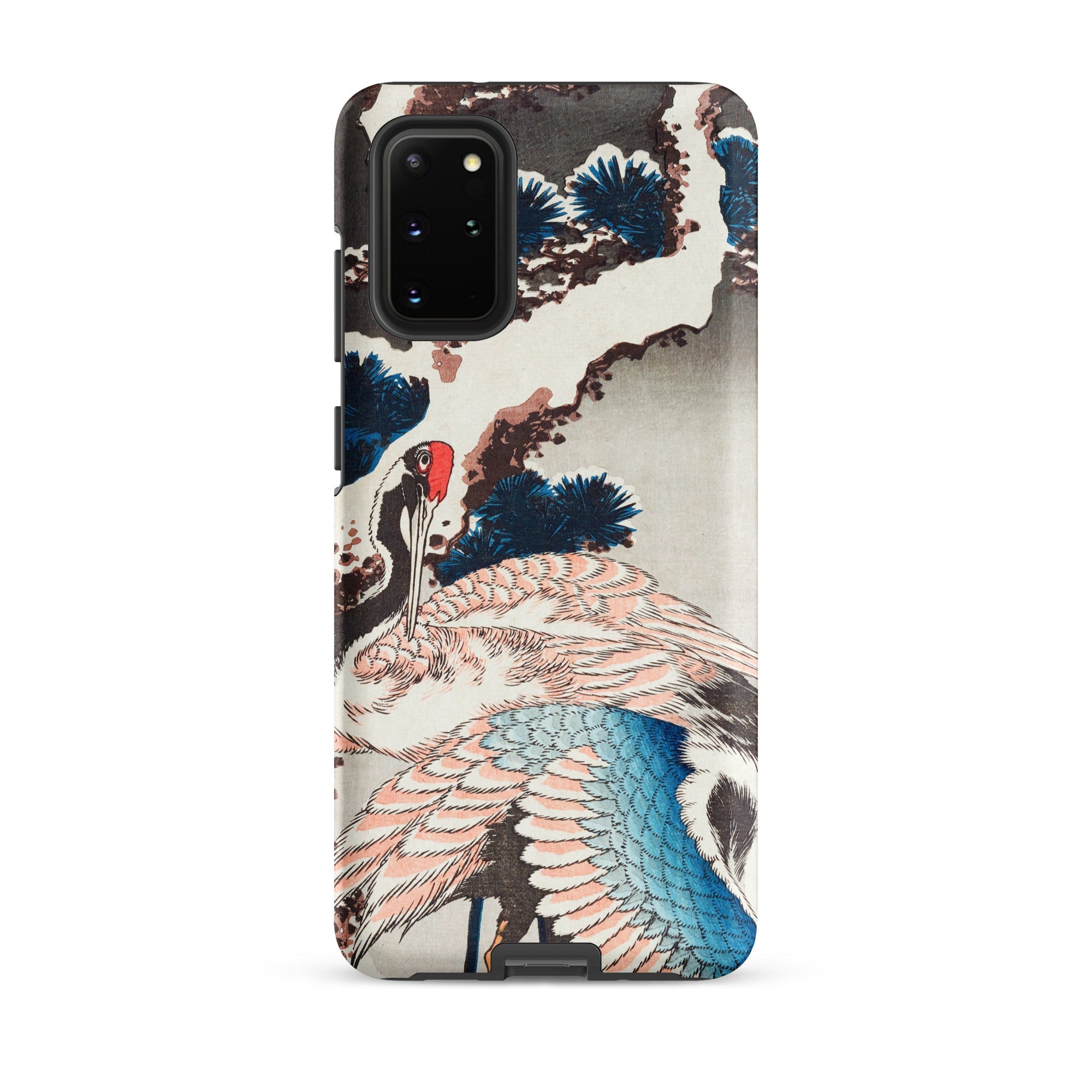 Cranes on a Snowy Tree Hokusai Samsung Case, Galaxy S20 Plus / Matte, Smartphone Case Traditional Japanese Crane Pine Tree Design