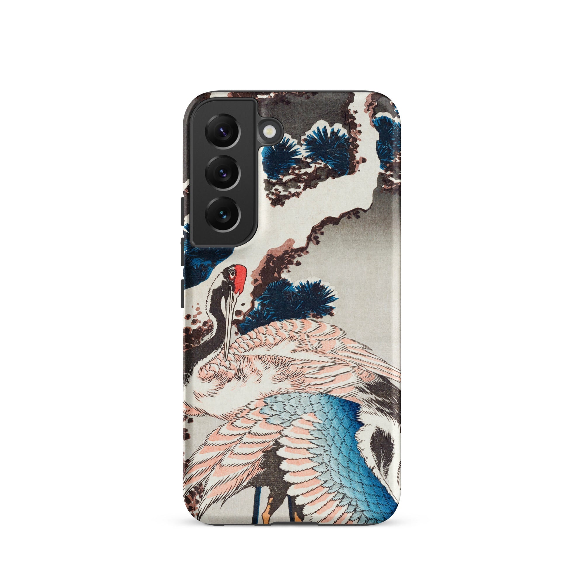 Cranes on a Snowy Tree Hokusai Samsung Case, Galaxy S22 / Matte, Smartphone Case Artistic Design Two Cranes Snowy Landscape
