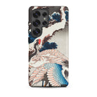 Cranes on a Snowy Tree Hokusai Samsung Case, Galaxy S25 Ultra / Matte, Smartphone Case Adorned Traditional Japanese Ukiyo e Style