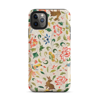 Crittersweet Symphony - Asian Fabric Art Iphone Case, 11 Pro Max / Matte, Floral Fauna Patterned Phone Case