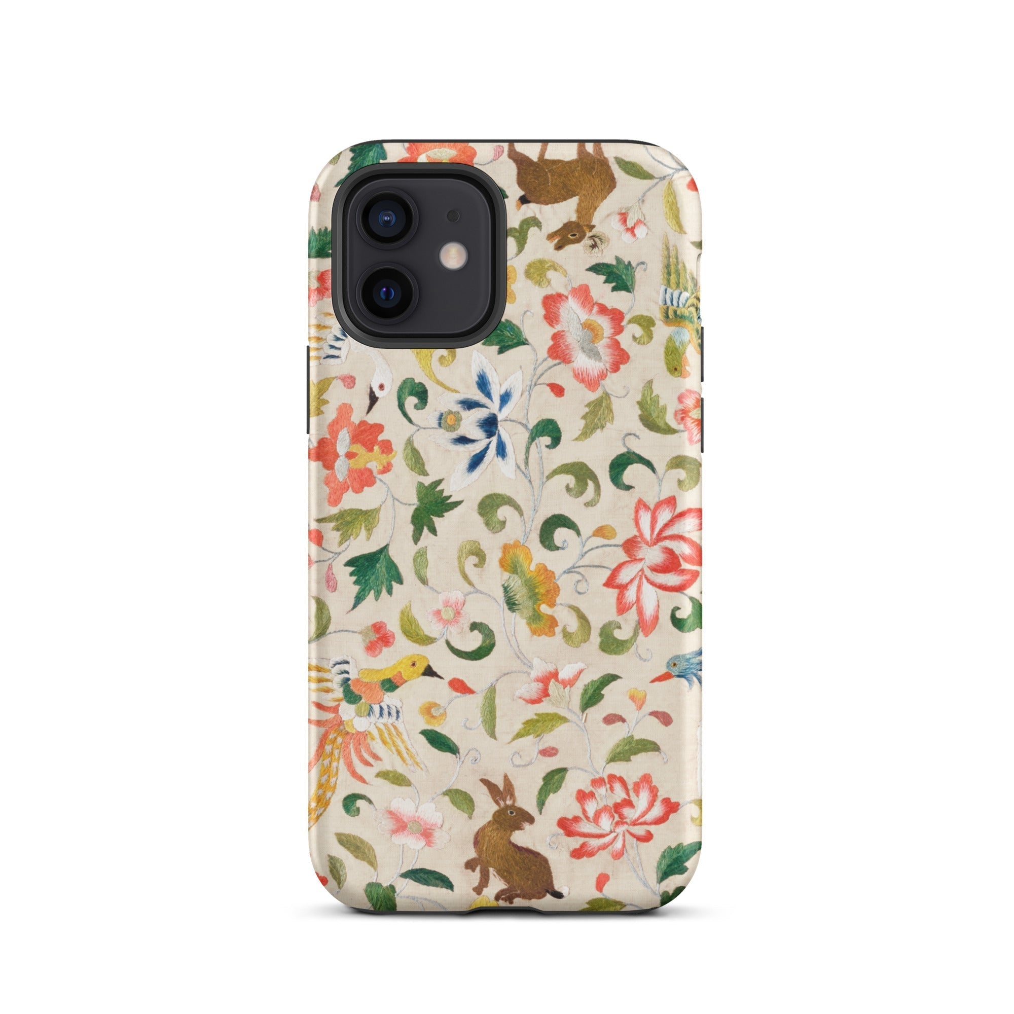 Crittersweet Symphony Asian Fabric Art Iphone Case, 12 / Matte, Floral Patterned Phone Case
