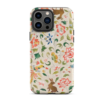 Crittersweet Symphony - Asian Fabric Art Iphone Case, 13 Pro Max / Matte, Floral Patterned Phone Case