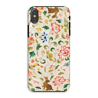 Crittersweet Symphony - Asian Fabric Art Iphone Case, Xs / Matte, Floral Patterned Phone Case Colorful Flowers Leaves Small