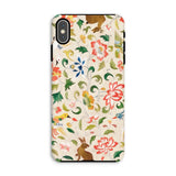 Crittersweet Symphony - Asian Fabric Art Iphone Case, Xs Max / Matte, Floral Patterned Phone Case Colorful Flowers Leaves Small
