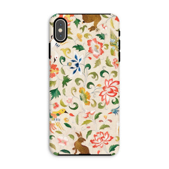 Crittersweet Symphony - Asian Fabric Art Iphone Case, Xs Max / Matte, Floral Patterned Phone Case Colorful Flowers Leaves Small