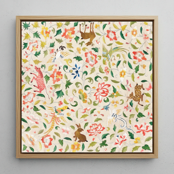 Crittersweet Symphony - Asian Fabric Art Print / Canvas, Crittersweet Symphony, 12th-14th Century Asian Textile, Captivating Decorative