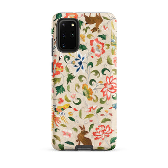 Crittersweet Symphony - Asian Fabric Art Samsung Case, Galaxy S20 Plus / Matte, Phone Case Cream-colored Background Adorned Colorful Floral