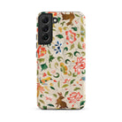 Crittersweet Symphony Asian Fabric Art Samsung Case, Galaxy S22 Plus / Matte, Smartphone Case Colorful Floral Animal Pattern