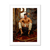 Cruising - Gay Navy Sea Queen Art Print, Shirtless Sailor Nautical Equipment Aboard Ship