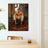 Cruising - Gay Navy Sea Queen Framed Canvas, Framed Painting Shirtless Man