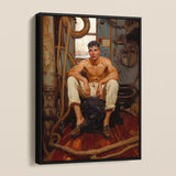 Cruising - Gay Navy Sea Queen Framed Canvas, Framed Painting Shirtless Sailor