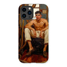 Cruising - Gay Navy Sea Queen Iphone Case, 14 Pro / Matte, Phone Case Painted Portrait Shirtless Young Man Seated