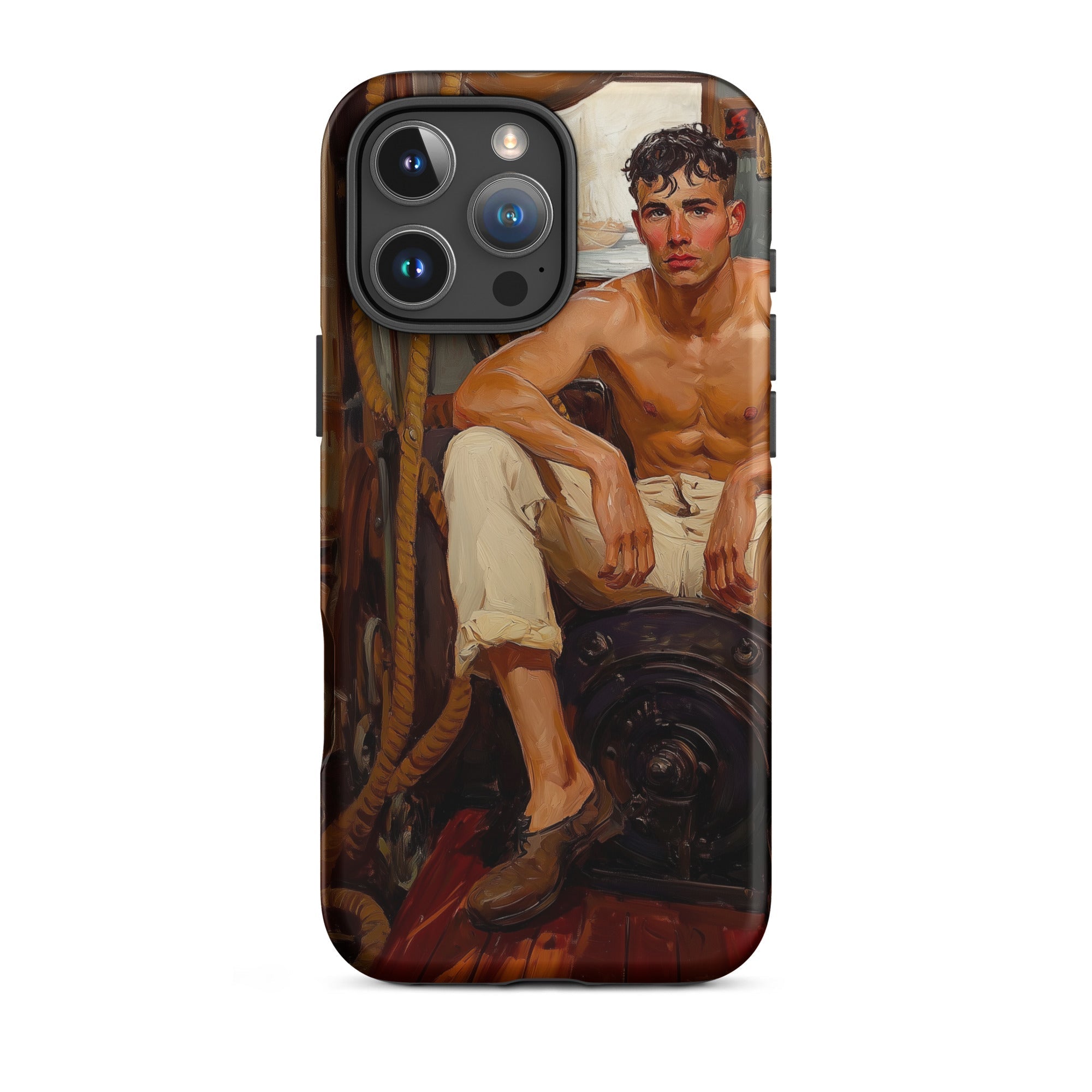 Cruising Gay Navy Sea Queen Iphone Case, 16 Pro Max / Matte, Phone Case Shirtless Sailor Painting