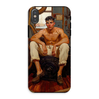 Cruising - Gay Navy Sea Queen Iphone Case, Xs / Matte, Phone Case Painted Portrait Shirtless Man Dark Object