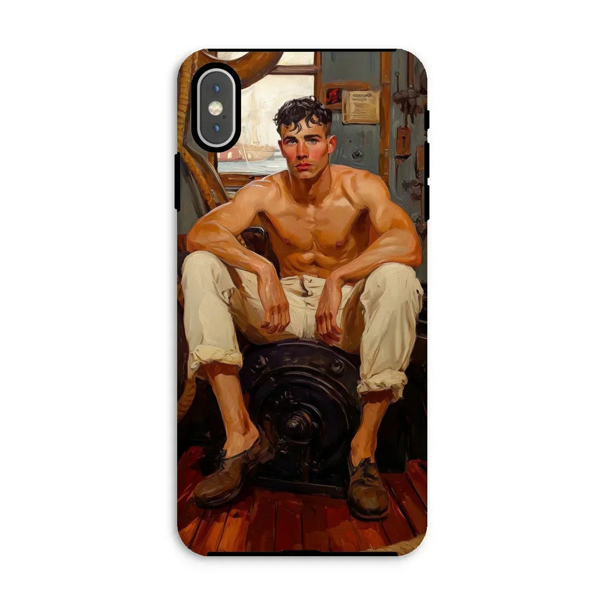 Cruising - Gay Navy Sea Queen Iphone Case, Xs Max / Matte, Phone Case Painted Portrait Shirtless Young Man Dark