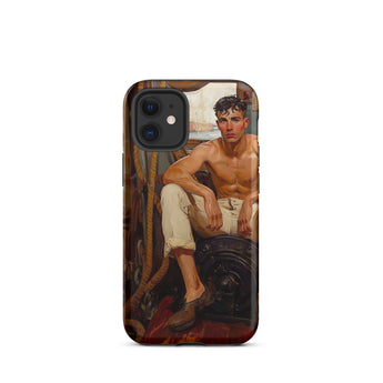 Cruising - Gay Navy Sea Queen Phone Case Iphone 12 Mini / Matte Phone Case Shirtless Man Painting Gay Navy Sea, Queer Maritime History,