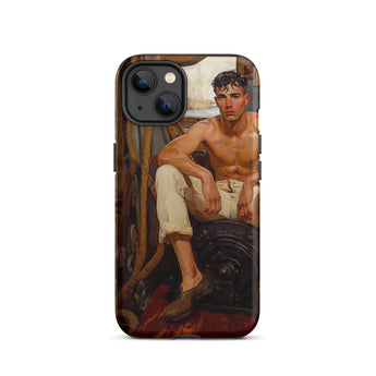 Cruising - Gay Navy Sea Queen Phone Case Iphone 13 / Matte Phone Case Shirtless Man Painting Gay Navy Sea, Queer Maritime History,