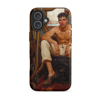 Cruising - Gay Navy Sea Queen Phone Case Iphone 16 Plus / Matte Phone Case Painting Shirtless Man Gay Navy Sea, Queer Maritime History,