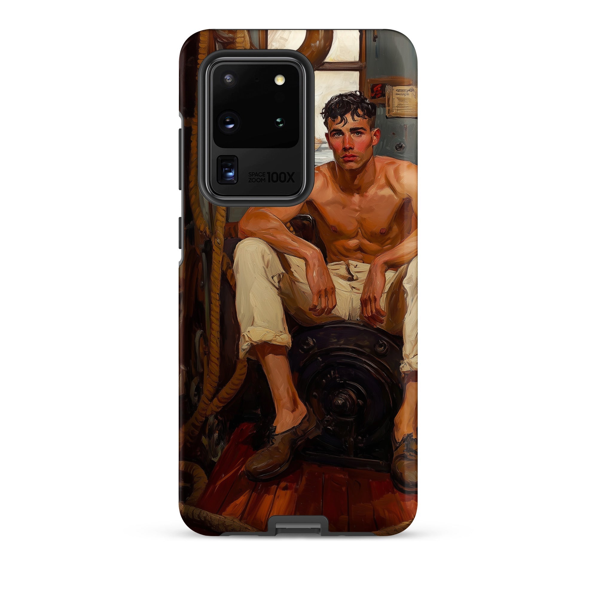 Cruising Gay Navy Sea Queen Samsung Case, Galaxy S20 Ultra / Matte, Smartphone Case Classical Painting Shirtless Man