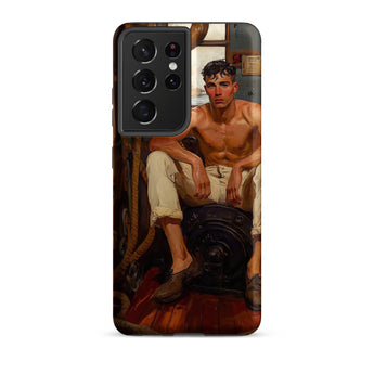 Cruising - Gay Navy Sea Queen Samsung Case, Galaxy S21 Ultra / Matte, Smartphone Case Classical Painting Shirtless Man