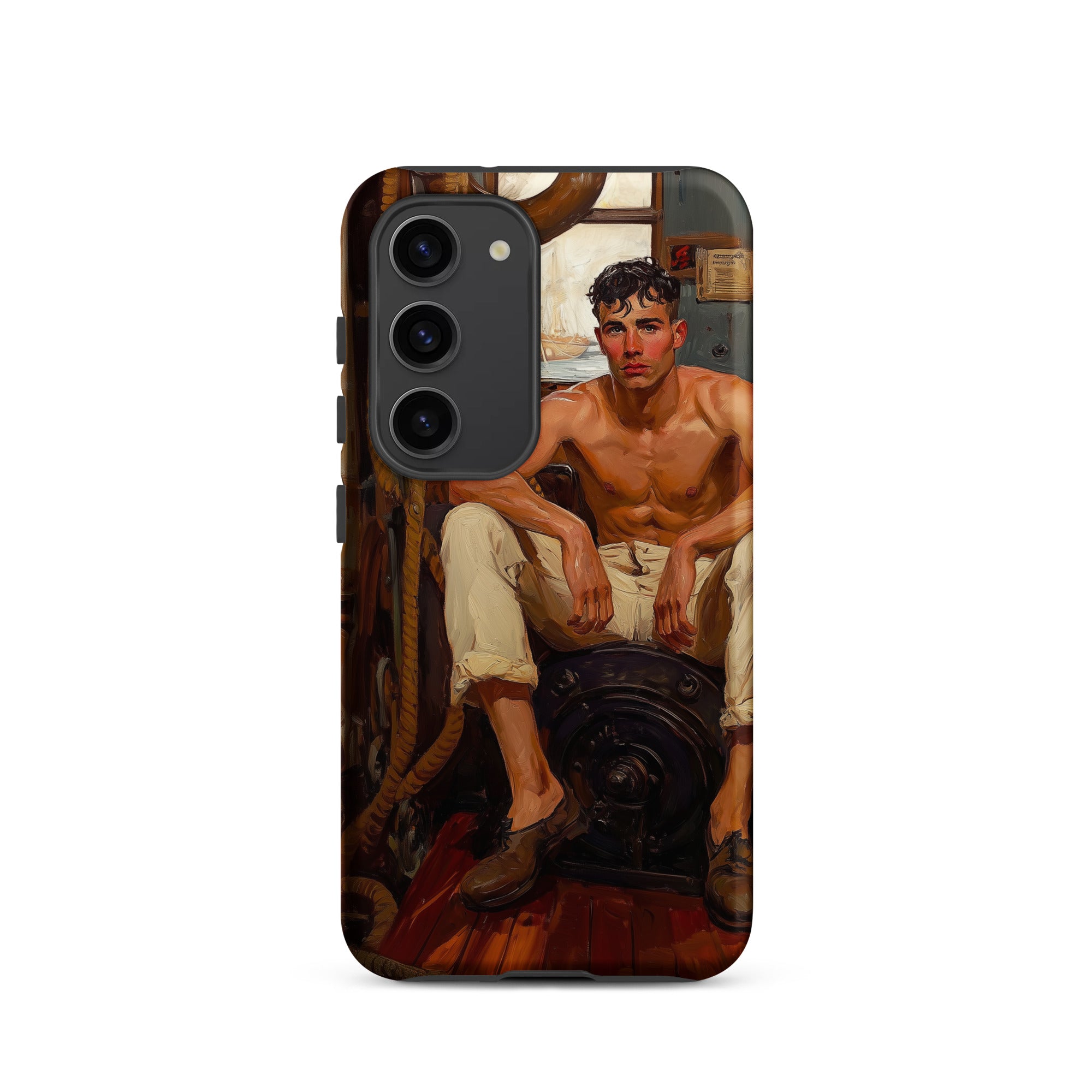 Cruising Gay Navy Sea Queen Samsung Case, Galaxy S23 / Matte, Phone Case Classical Painting Shirtless Man