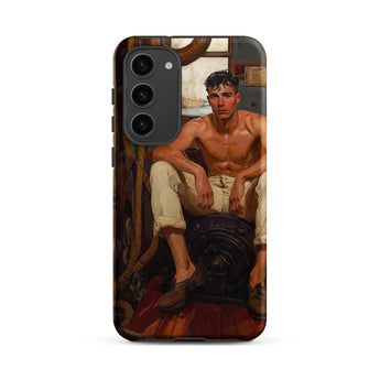 Cruising - Gay Navy Sea Queen Samsung Case, Galaxy S23 Plus / Matte, Smartphone Case Classical Painting Shirtless Man