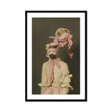 Crystal Clear - Modern Rococo Era Fashion Art Print, Framed Portrait Person Elaborate Pink Attire