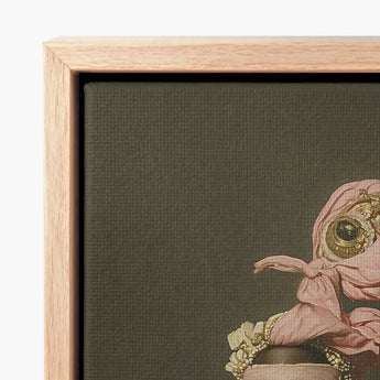 Framed Canvas Print Whimsical Vintage-style Illustration Eye Wrapped Rococo Era Fashion, Modern, Dream Distorted, this Figure