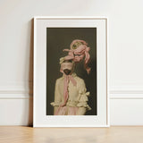 Crystal Clear - Modern Rococo Era Fashion Art Print / Canvas Framed Art Print Figure Ornate Pale Pink Cream Rococo Era Fashion, Modern