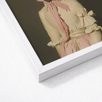 Framed Portrait Woman Elegant Beige Pink Historical Gown Rococo Era Fashion, Modern, Dream Distorted, this Figure