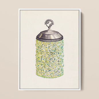 Cut Glass Jelly Jar - Dorothy Posten Decorative Art Print / Canvas, 12x16’’ / 31x41cm / White Frame, Posters Prints & Visual Artwork, Toby