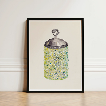 Cut Glass Jelly Jar - Dorothy Posten Decorative Art Print / Canvas Watercolor Illustration Vintage-style Intricate Starburst Posten’s,